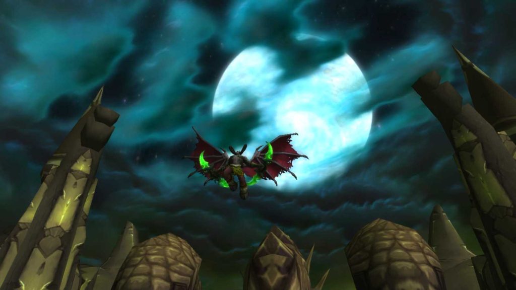 Illidan flying in the air in Black Temple raid