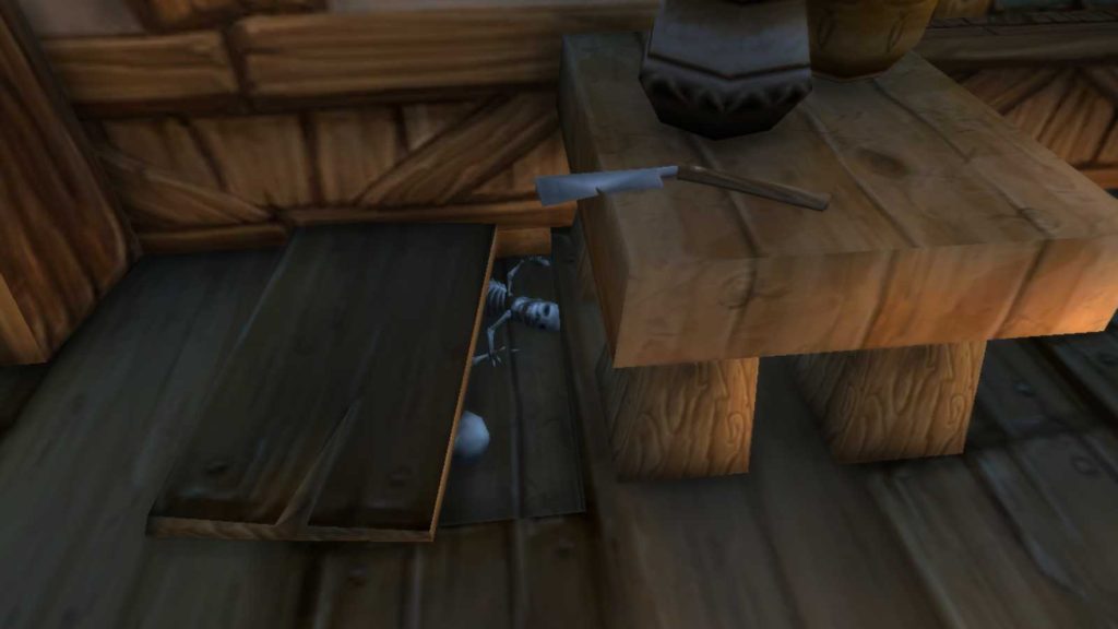 Sweeney Todd's razor in Stormwind and gnome skeleton