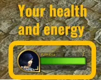 Screenshot of the player's own health bar in World of Warcraft