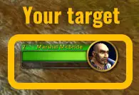 Screenshot of the health bar of the player's target in World of Warcraft
