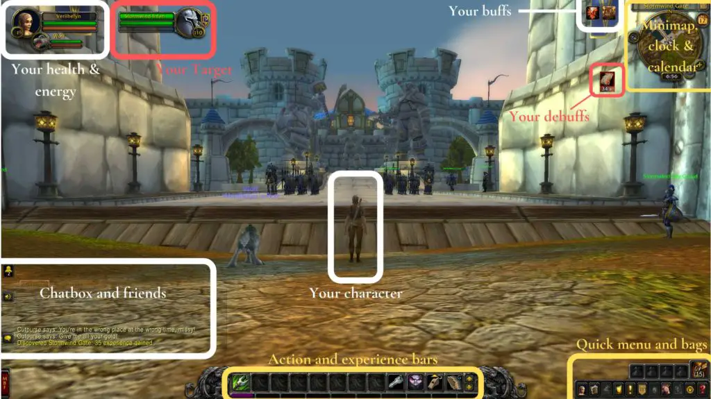 A screenshot of World of Warcraft's default user interface
