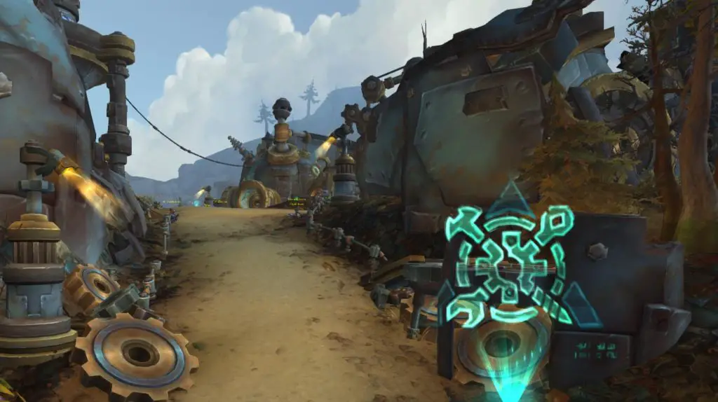 Screenshot of Rustbolt, the capital of Mechagon and home to the Mechagnomes