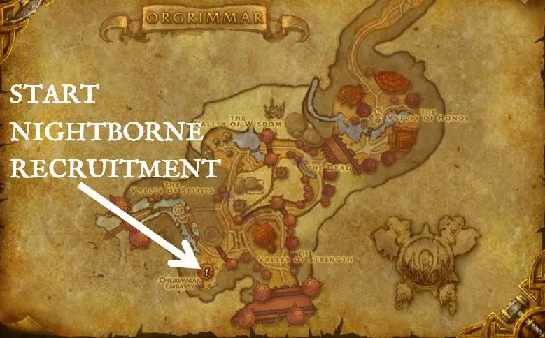 Screenshot of Orgrimmar map with embassy location