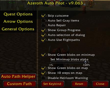 azeroth auto pilot not working