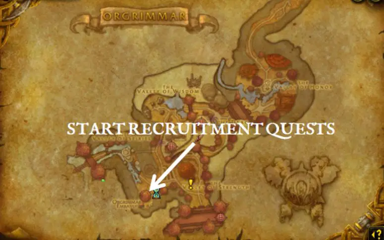 Screenshot of orgrimmar embassy on map.