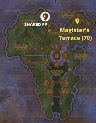 Map of Isle of Quel'Danas in WoW