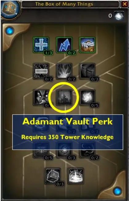 Box of Many Things Adamant Vaults perk screenshot