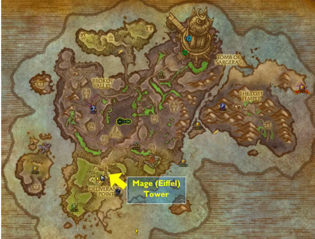 Location of the mage tower in Shadowlands 