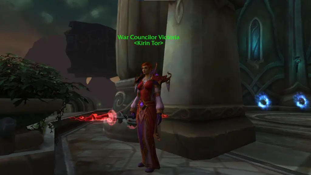 Screenshot of War Councilor Victoria at the mage tower