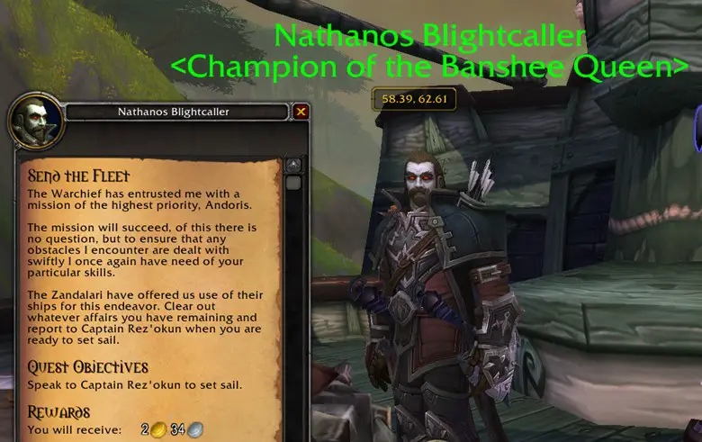 Dialogue for Nazjatar Send the Fleet quest from Nathanos in World of Warcraft
