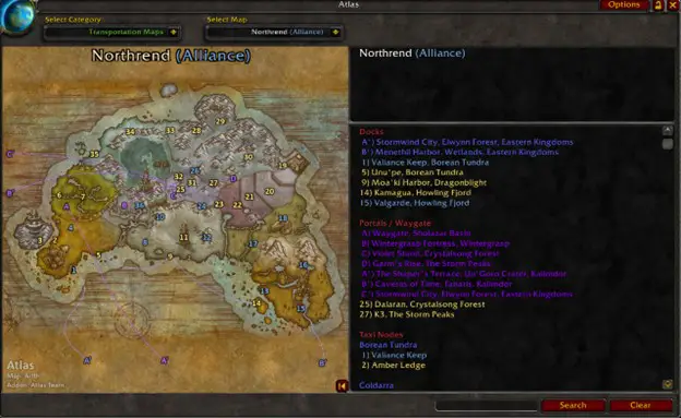 Screenshot of the Atlas Addon