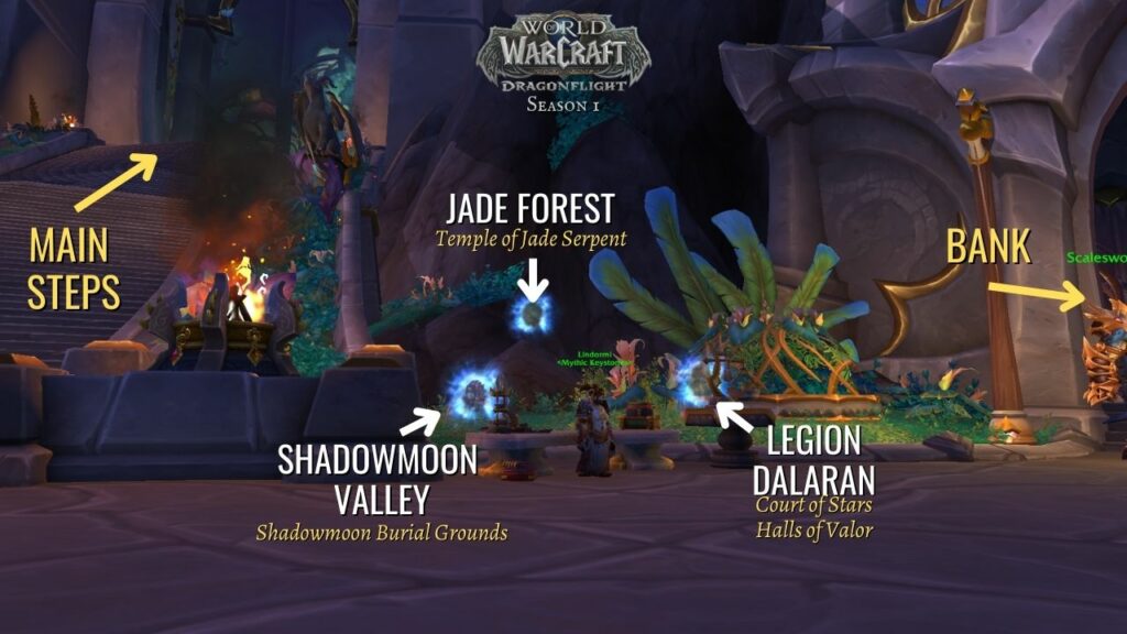 Screenshot of portals in World of Warcraft