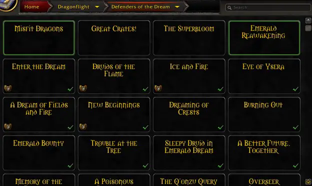 Screenshot of the quest journal in WoW's BtwQuests addon 